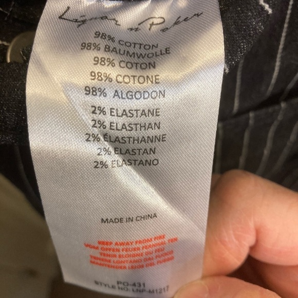 LIQUOR  N POKER Sz M Pinstripe Denim Jeans Overalls - Picture 7 of 9